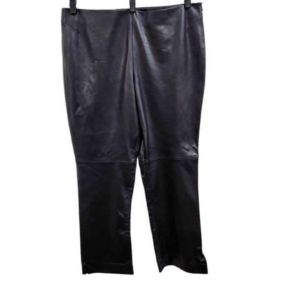 Dana Buchman Black Soft Leather Pants Size 16 - Picture 2 of 15